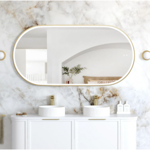 Noosa Led 1500(H)x750(W) Gold Metal Frame Mirror- Install Horizontal or Vertical